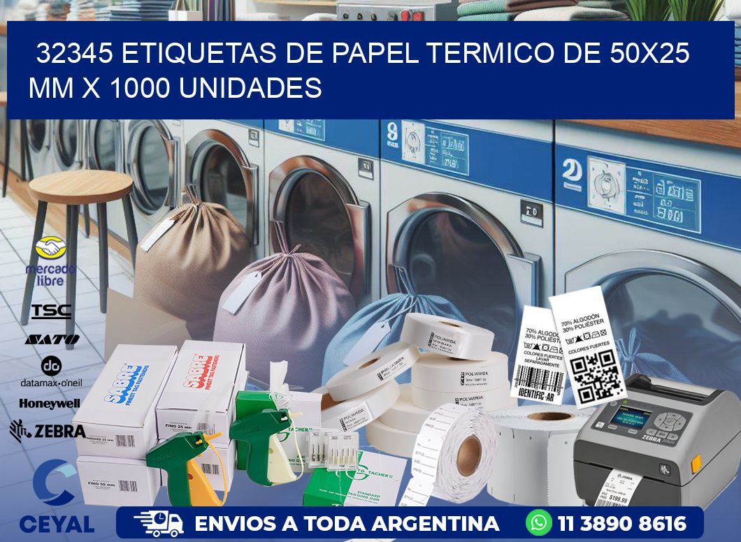 32345 Etiquetas De Papel Termico De 50×25 Mm X 1000 Unidades