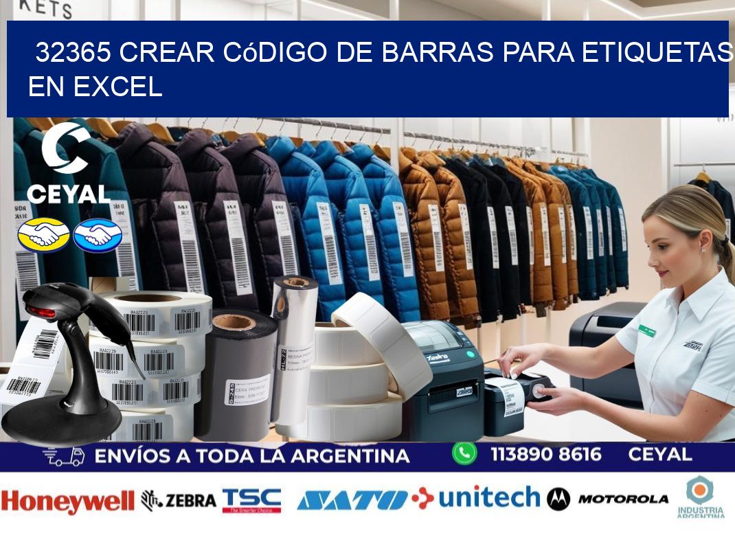 32365 Crear código de barras para etiquetas en Excel