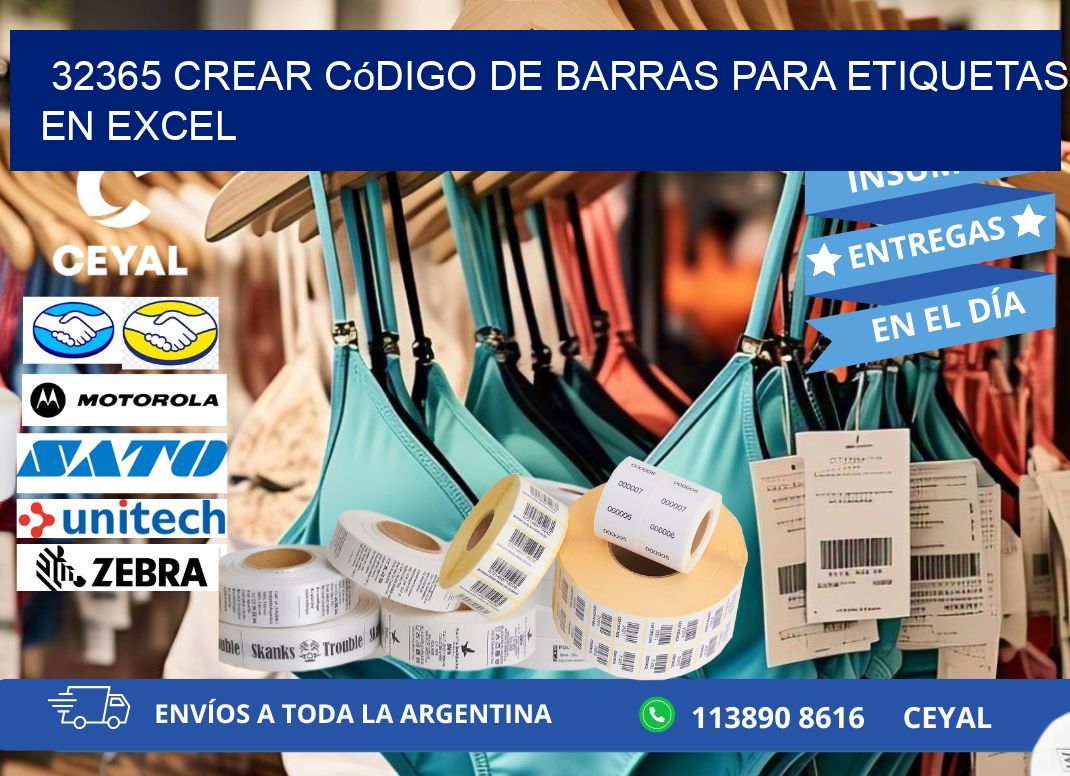 32365 Crear código de barras para etiquetas en Excel