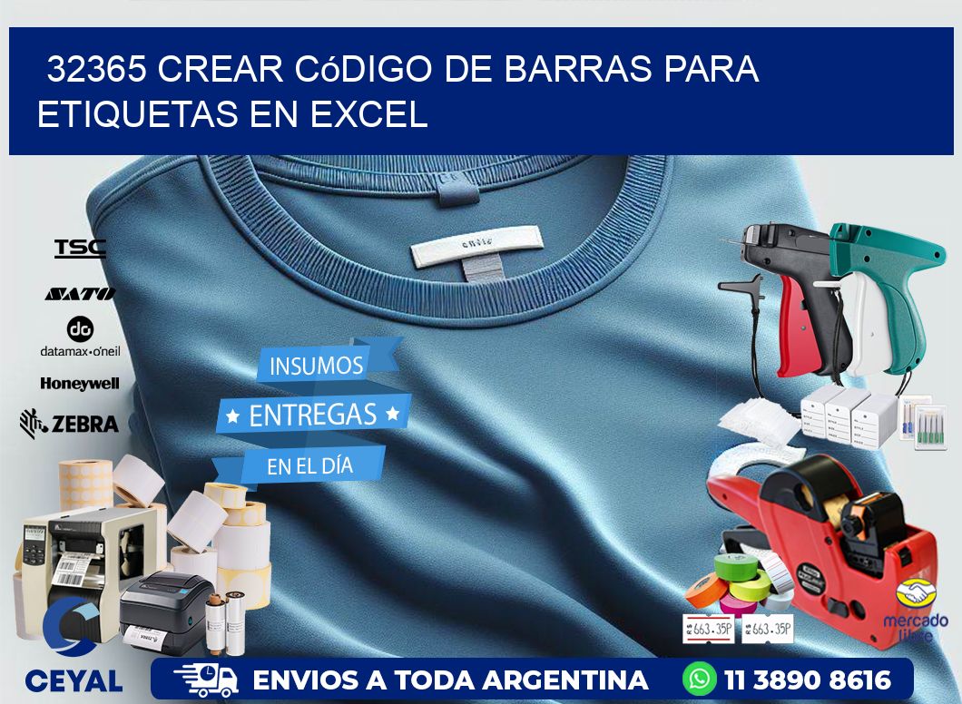 32365 Crear código de barras para etiquetas en Excel