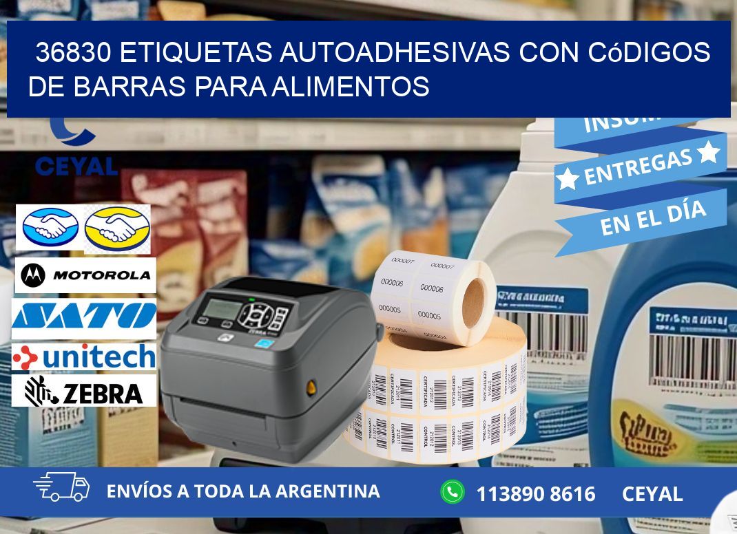 36830 Etiquetas autoadhesivas con códigos de barras para alimentos