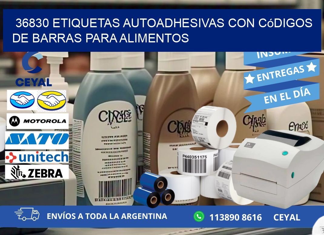 36830 Etiquetas autoadhesivas con códigos de barras para alimentos