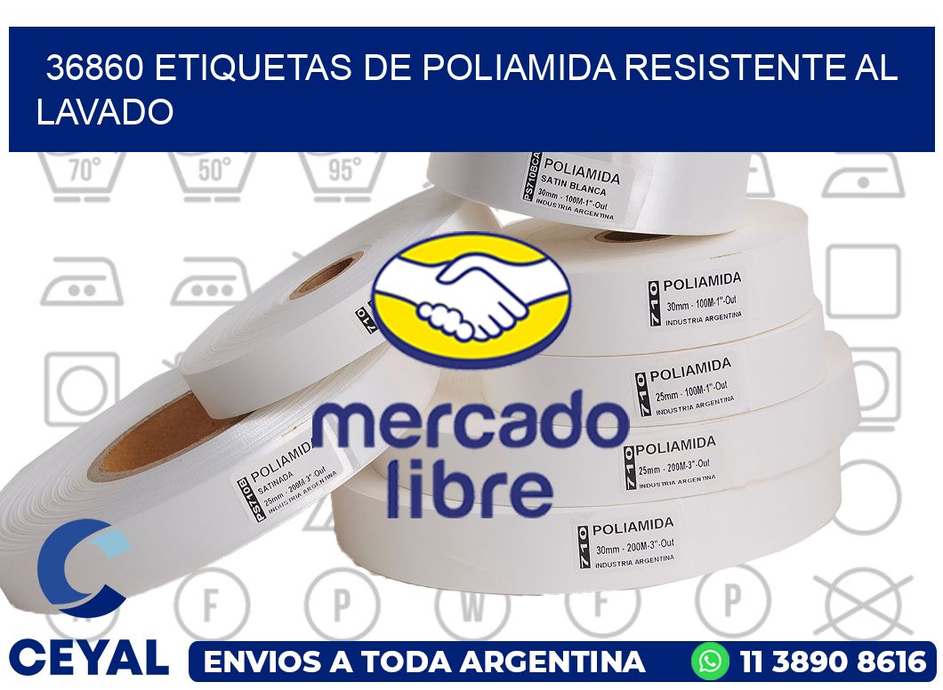 36860 Etiquetas de poliamida resistente al lavado