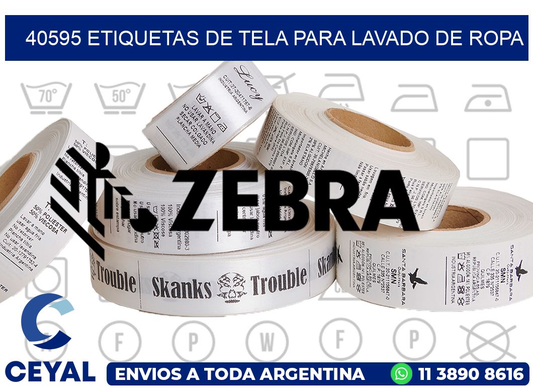 40595 Etiquetas de tela para lavado de ropa