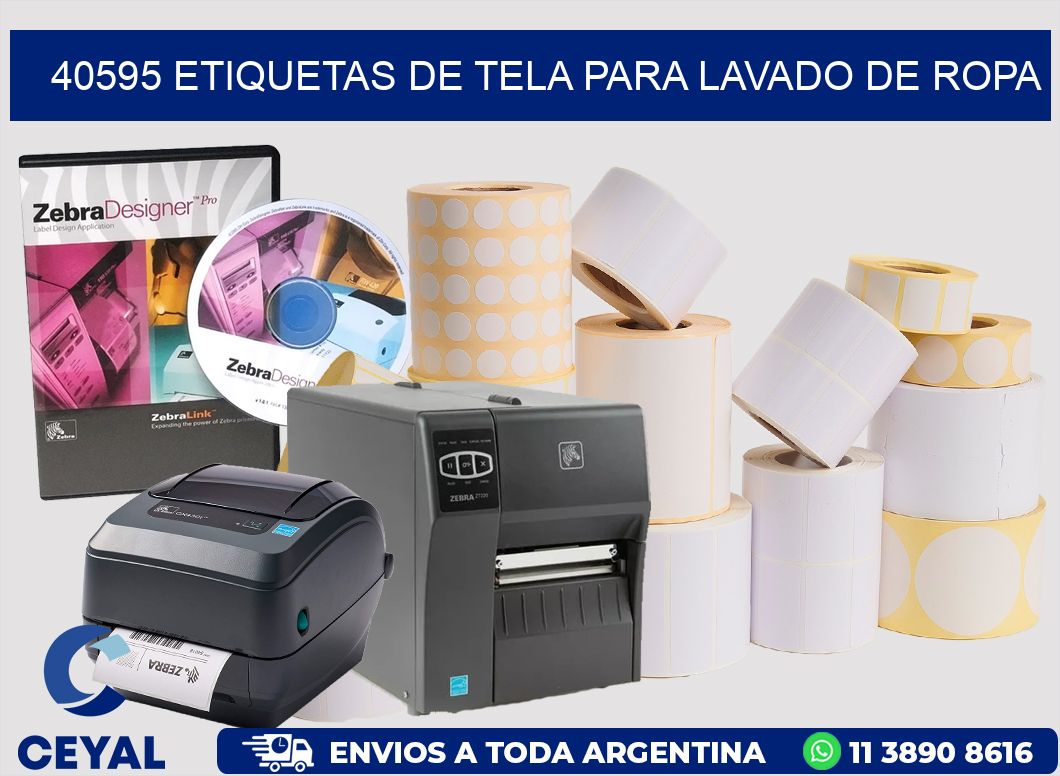 40595 Etiquetas de tela para lavado de ropa