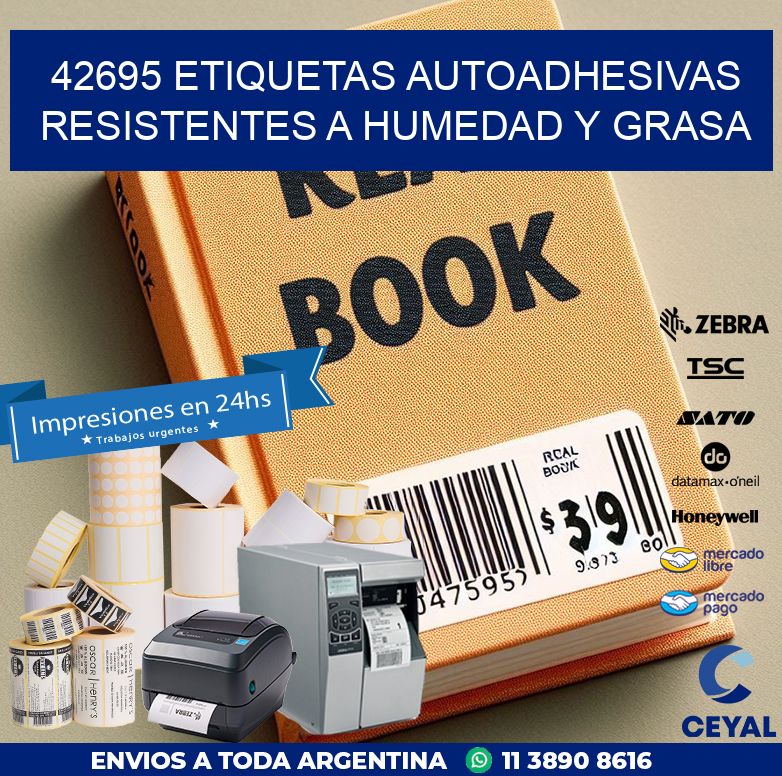 42695 etiquetas autoadhesivas resistentes a humedad y grasa