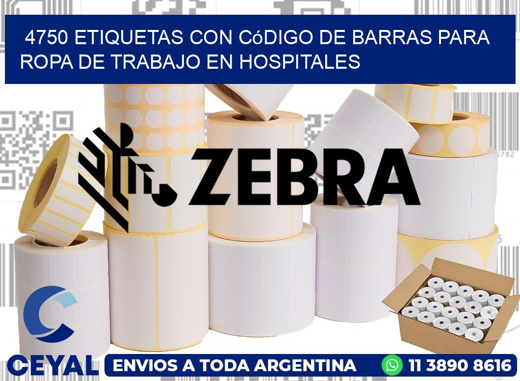 4750 Etiquetas con código de barras para ropa de trabajo en hospitales