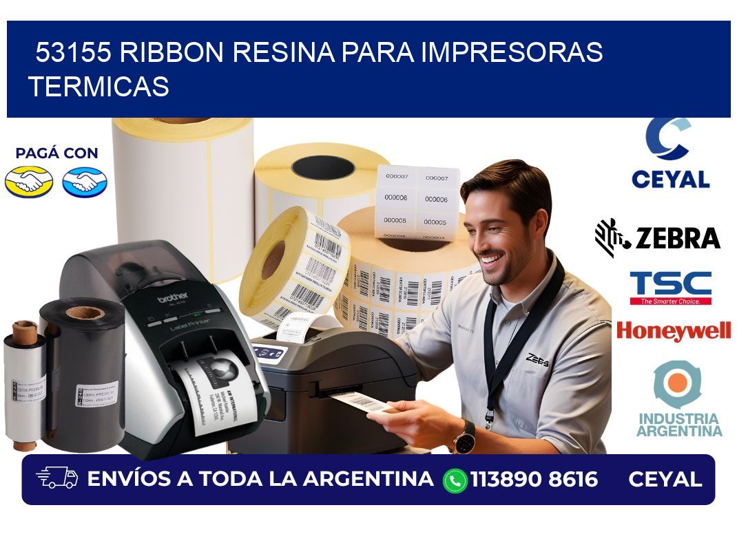 53155 ribbon resina para impresoras termicas