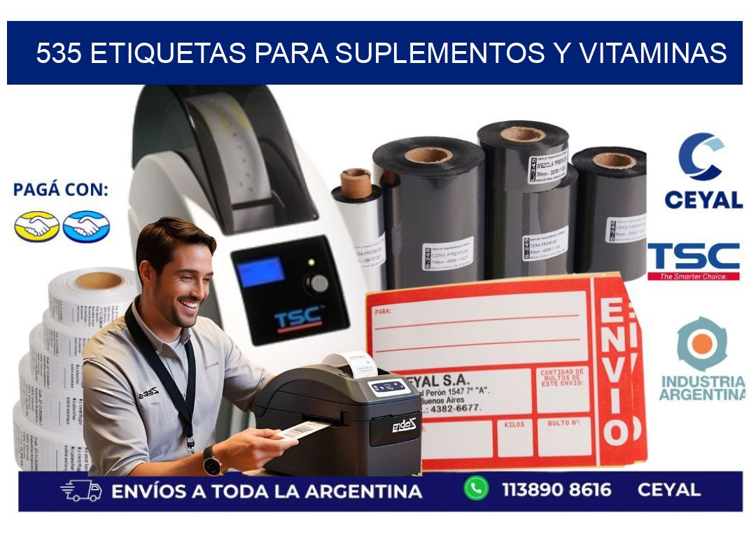 535 Etiquetas para suplementos y vitaminas