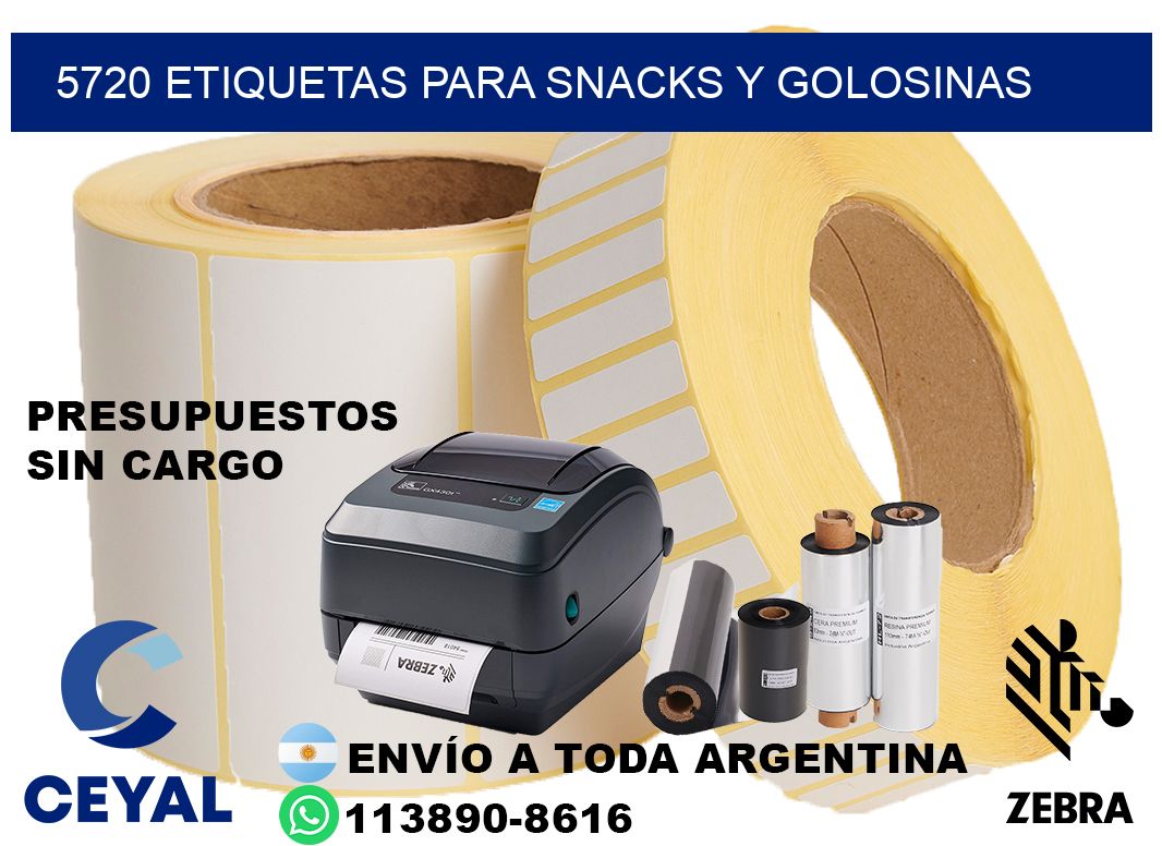5720 Etiquetas para snacks y golosinas