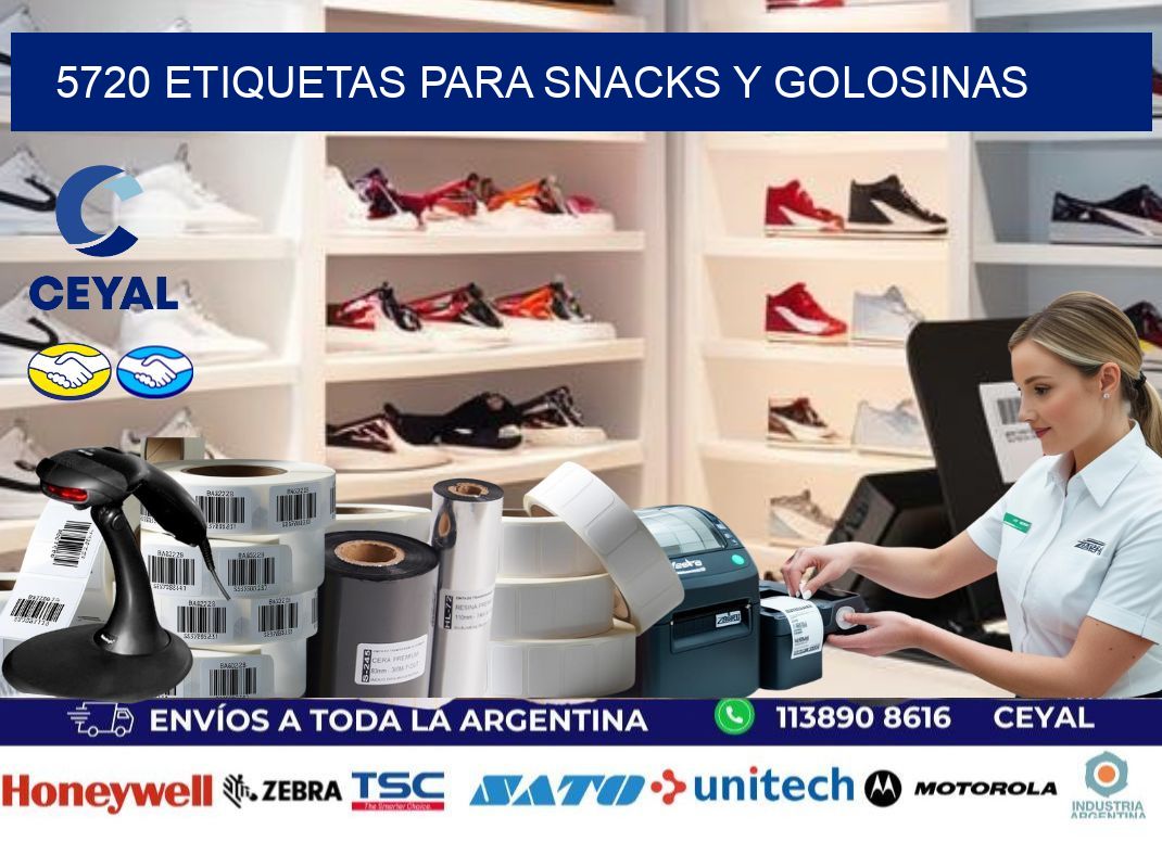 5720 Etiquetas para snacks y golosinas