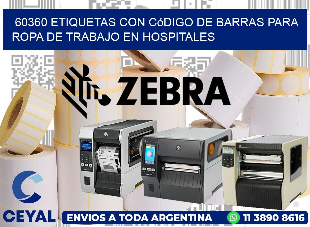 60360 Etiquetas con código de barras para ropa de trabajo en hospitales