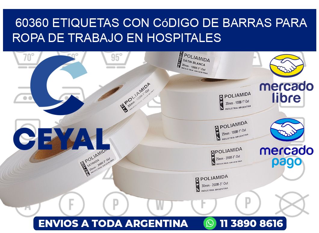 60360 Etiquetas con código de barras para ropa de trabajo en hospitales
