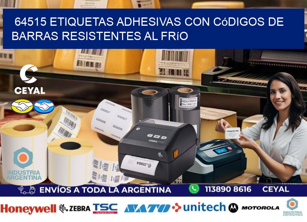 64515 Etiquetas adhesivas con códigos de barras resistentes al frío
