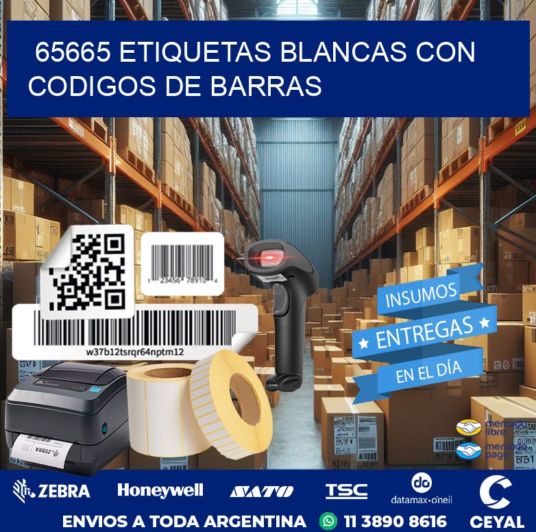 65665 etiquetas blancas con codigos de barras
