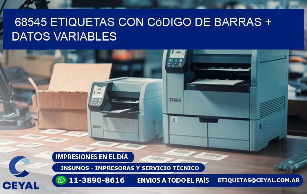 68545 etiquetas con código de barras + datos variables