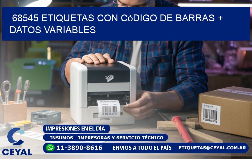 68545 etiquetas con código de barras + datos variables