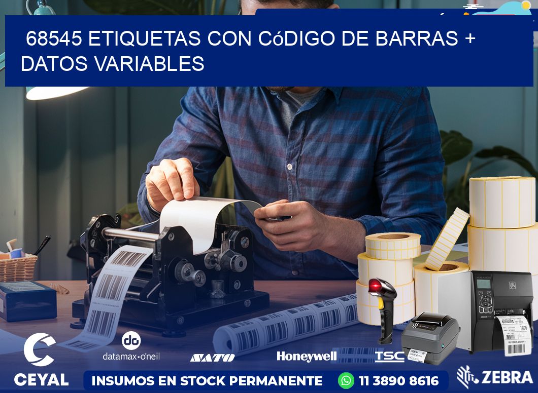 68545 etiquetas con código de barras + datos variables