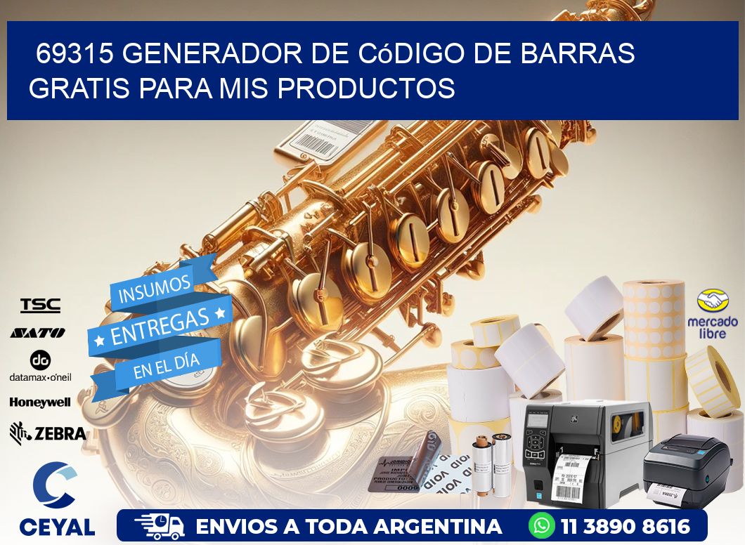 69315 Generador de código de barras gratis para mis productos