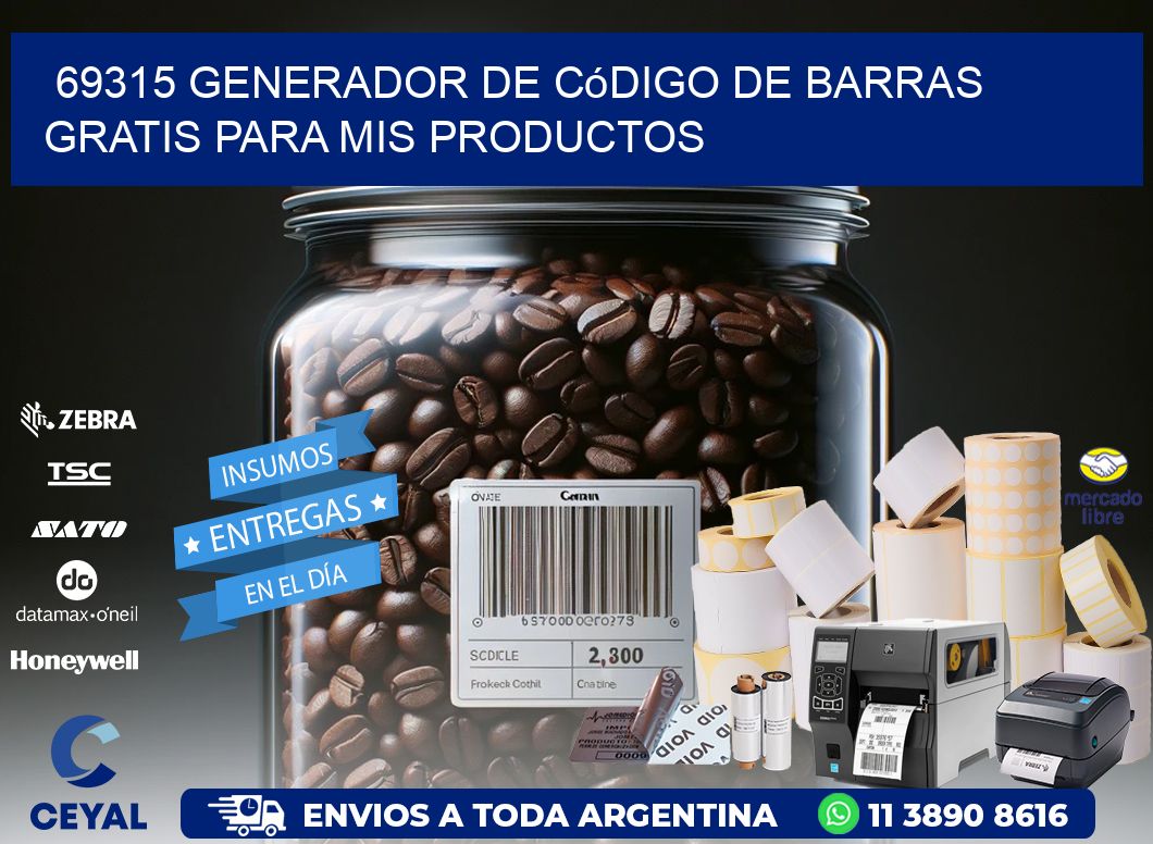 69315 Generador de código de barras gratis para mis productos