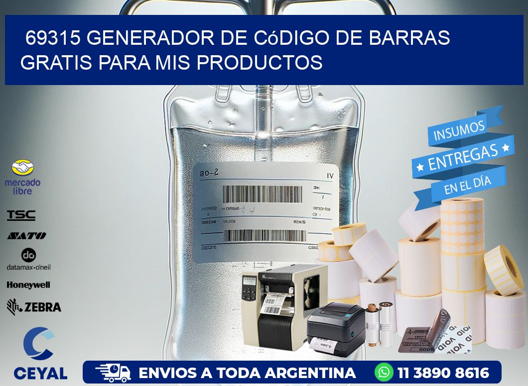 69315 Generador de código de barras gratis para mis productos