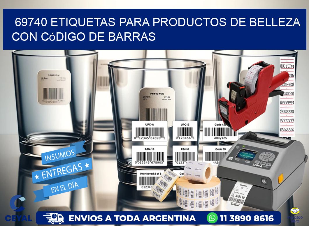 69740 etiquetas para productos de belleza con código de barras