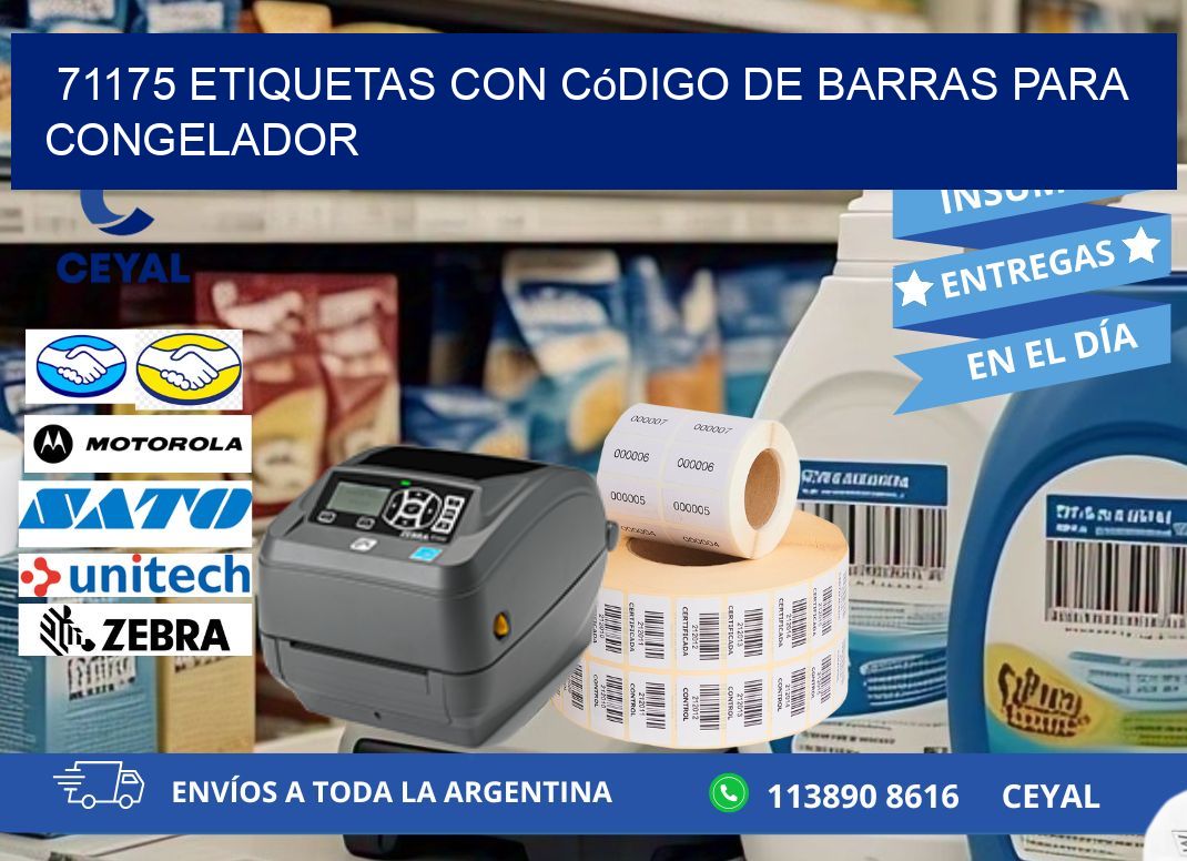 71175 Etiquetas con código de barras para congelador