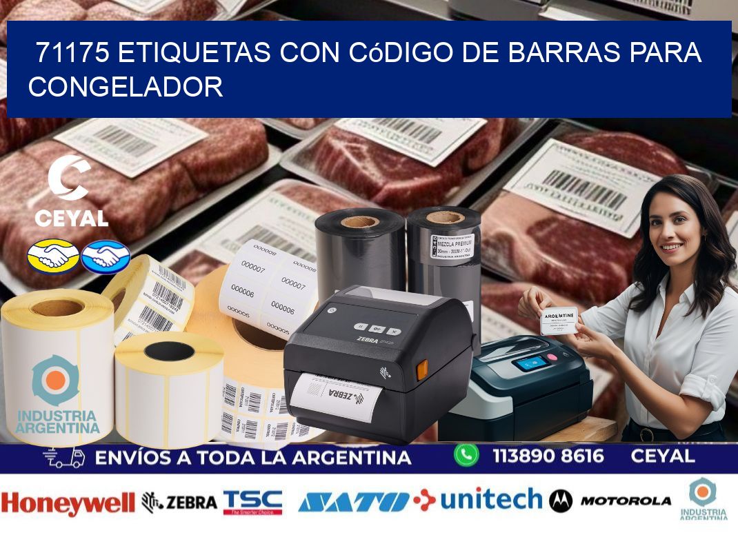 71175 Etiquetas con código de barras para congelador
