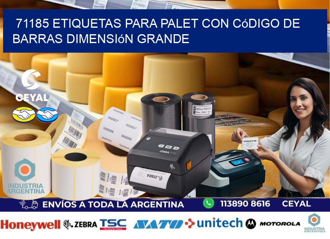 71185 etiquetas para palet con código de barras dimensión grande