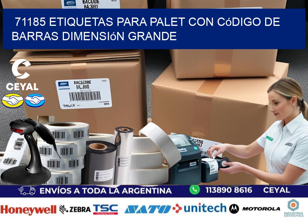 71185 etiquetas para palet con código de barras dimensión grande