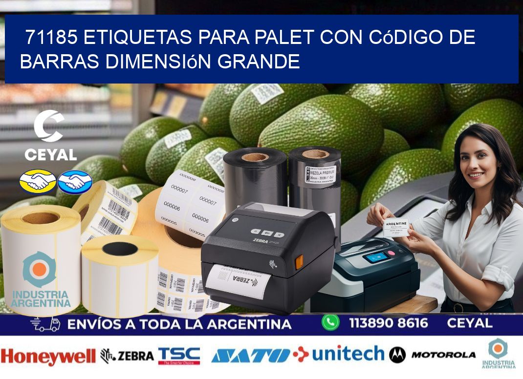 71185 etiquetas para palet con código de barras dimensión grande