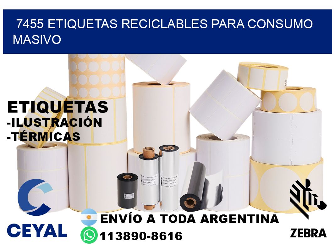 7455 Etiquetas reciclables para consumo masivo