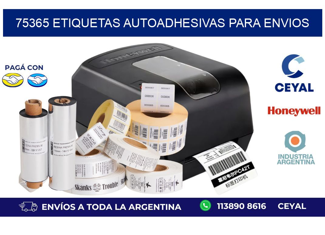 75365 etiquetas autoadhesivas para envios