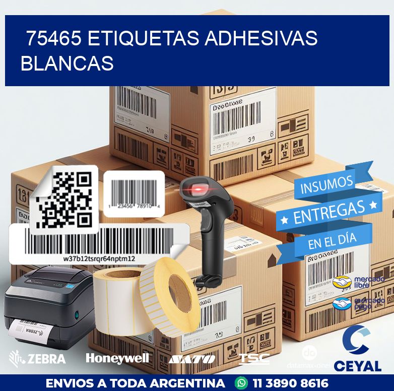 75465 etiquetas adhesivas blancas