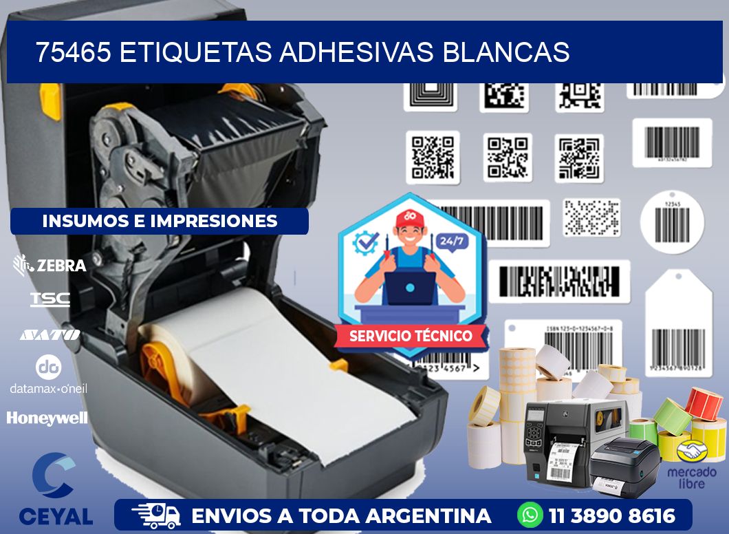 75465 etiquetas adhesivas blancas