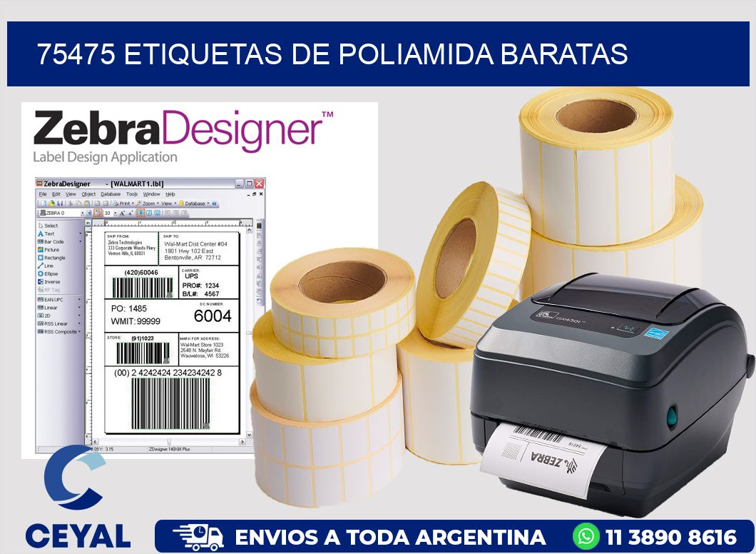 75475 etiquetas de poliamida baratas