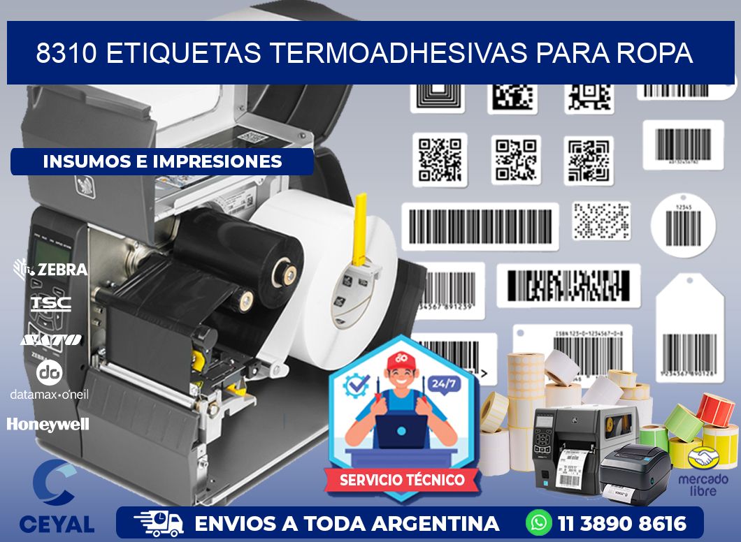 8310 Etiquetas termoadhesivas para ropa