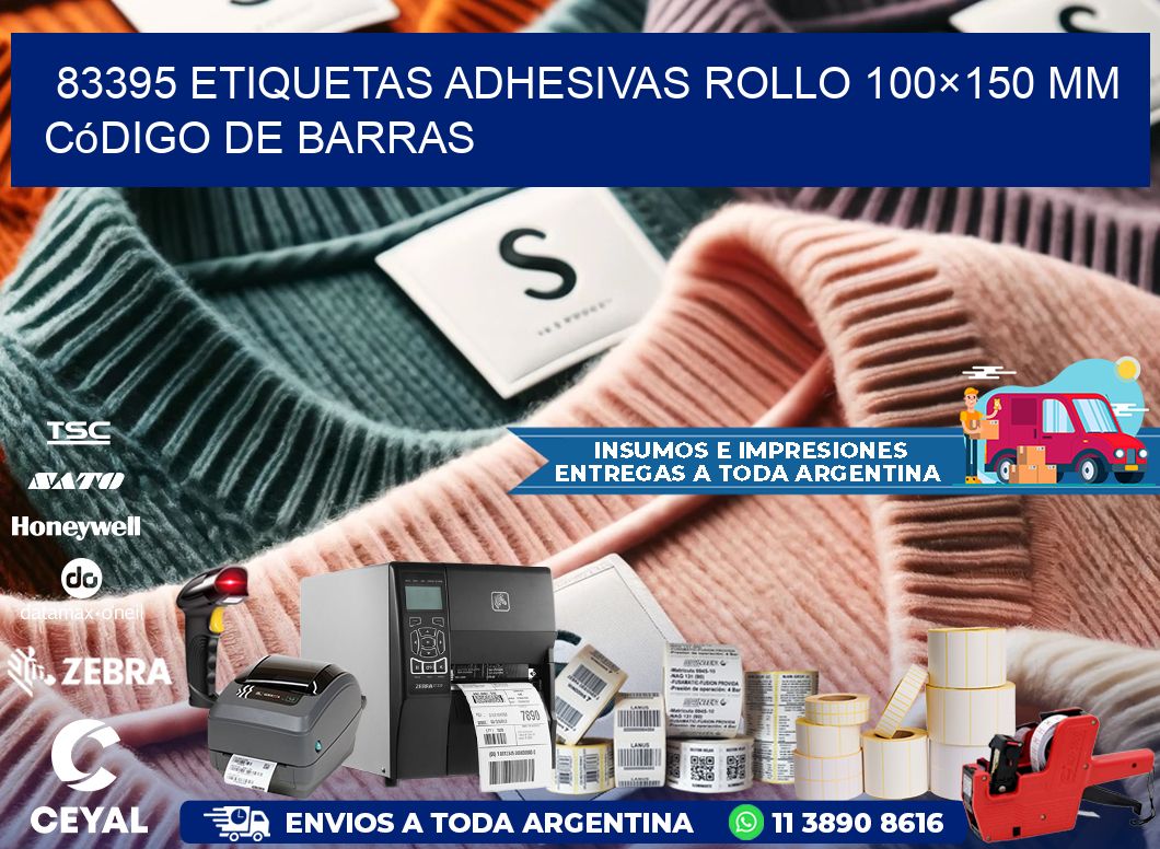 83395 etiquetas adhesivas rollo 100×150 mm código de barras