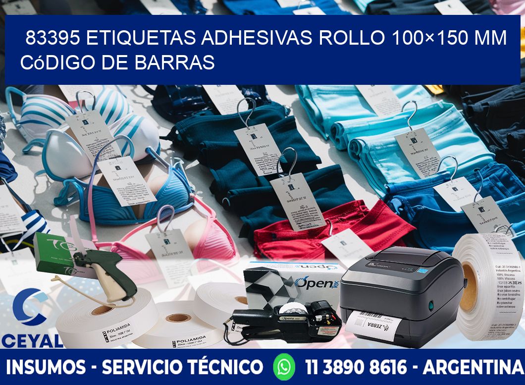 83395 etiquetas adhesivas rollo 100×150 mm código de barras