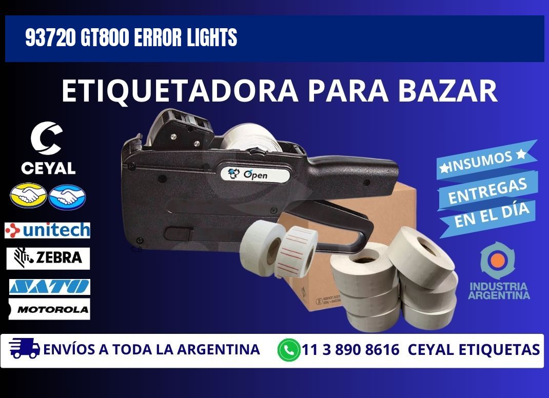 93720 GT800 error lights