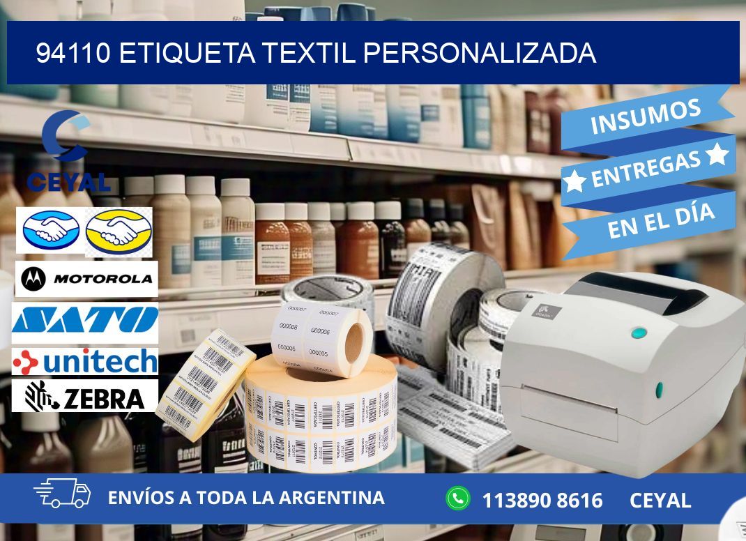 94110 Etiqueta textil personalizada