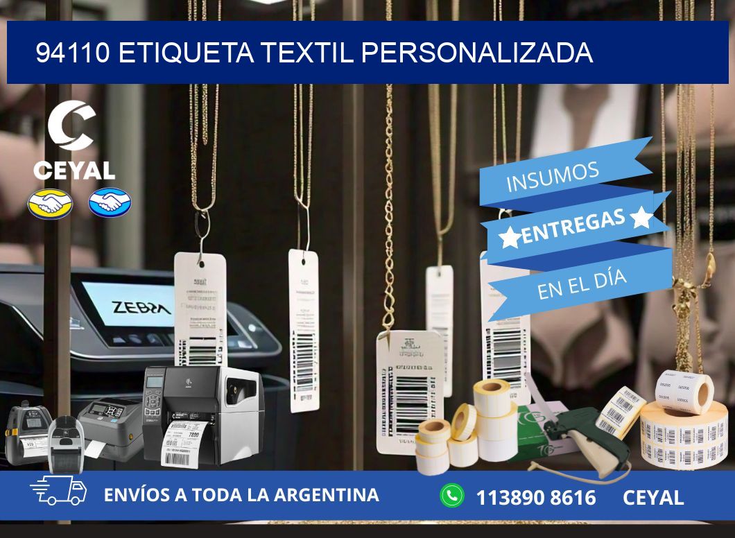 94110 Etiqueta textil personalizada
