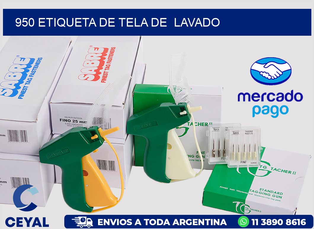 950 etiqueta de tela de  lavado