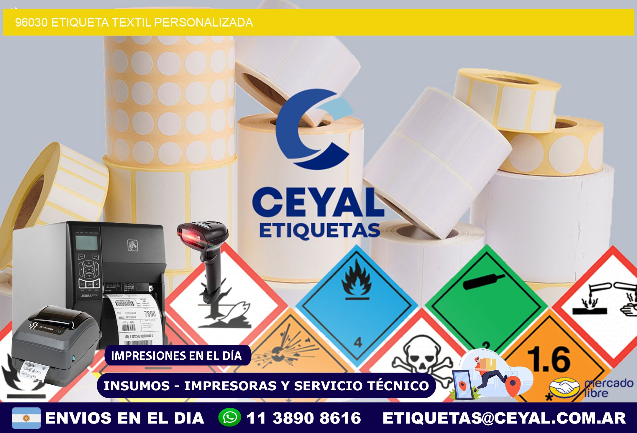 96030 Etiqueta textil personalizada