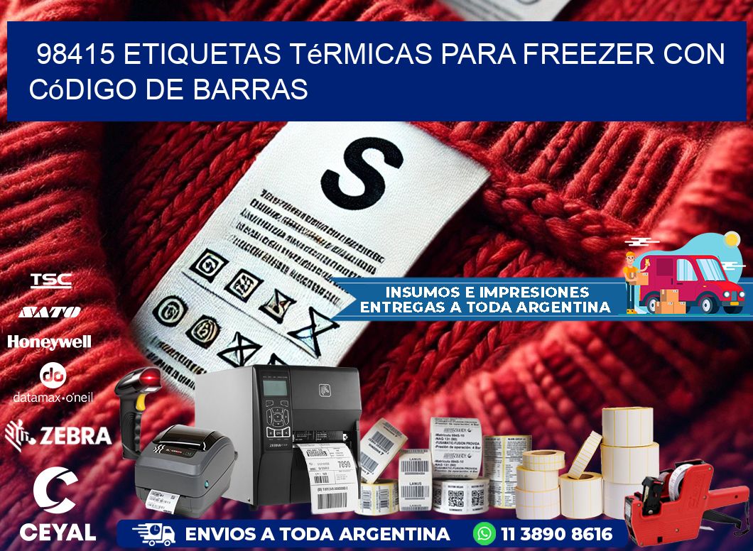 98415 etiquetas térmicas para freezer con código de barras