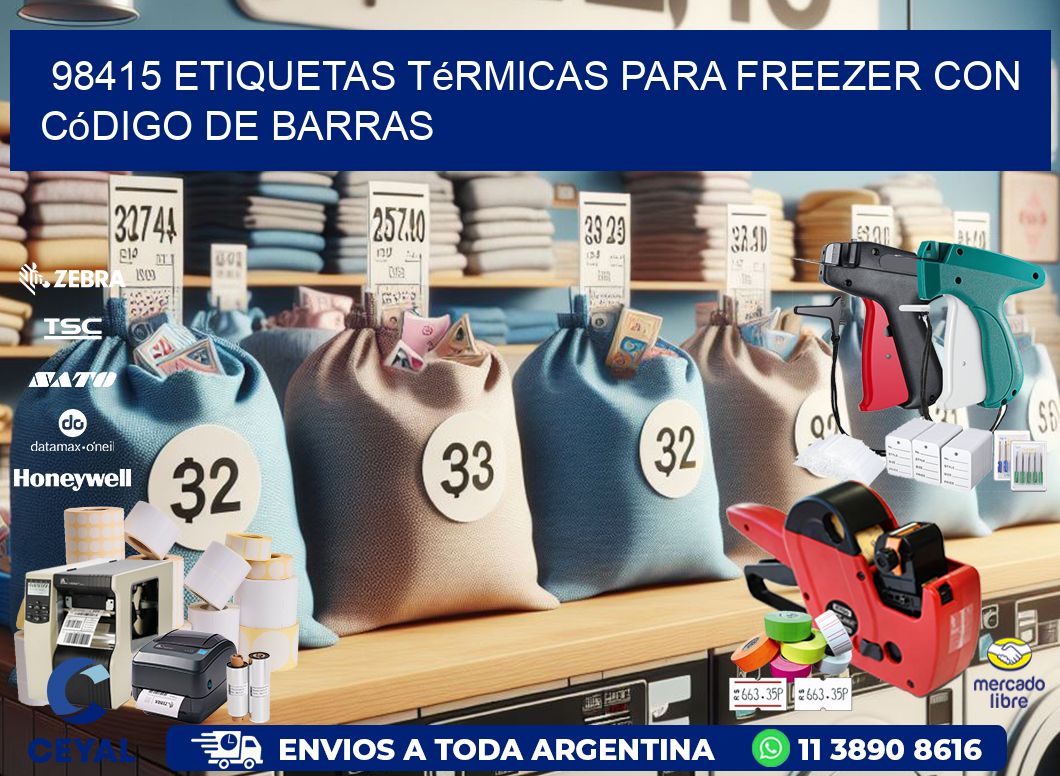 98415 etiquetas térmicas para freezer con código de barras