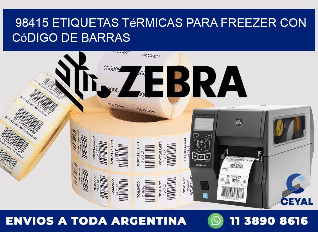 98415 etiquetas térmicas para freezer con código de barras