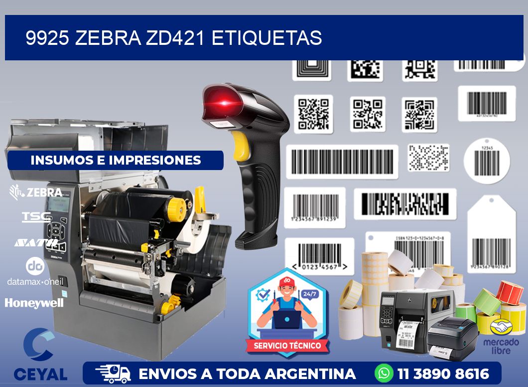 9925 Zebra ZD421 etiquetas
