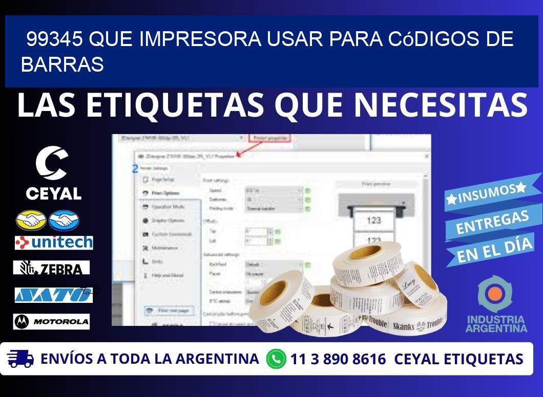 99345 Que impresora usar para códigos de barras
