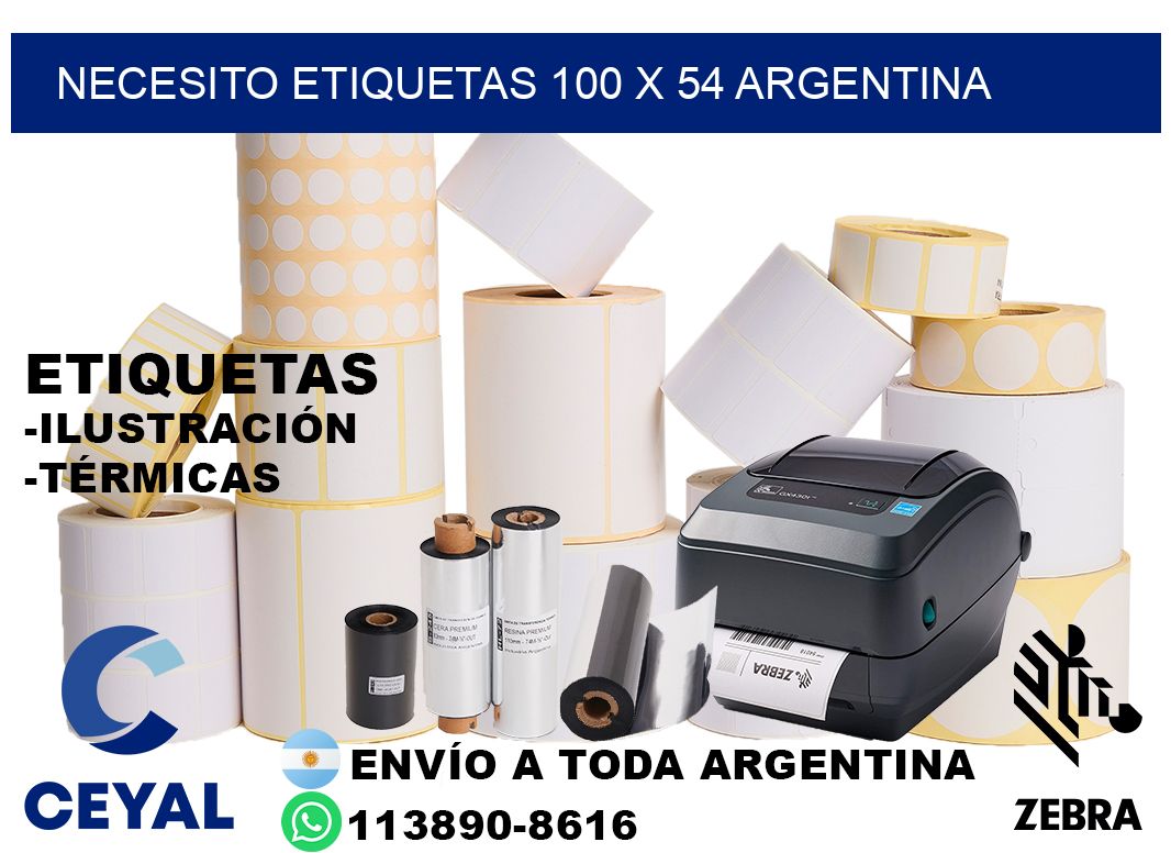 Necesito etiquetas 100 x 54 argentina